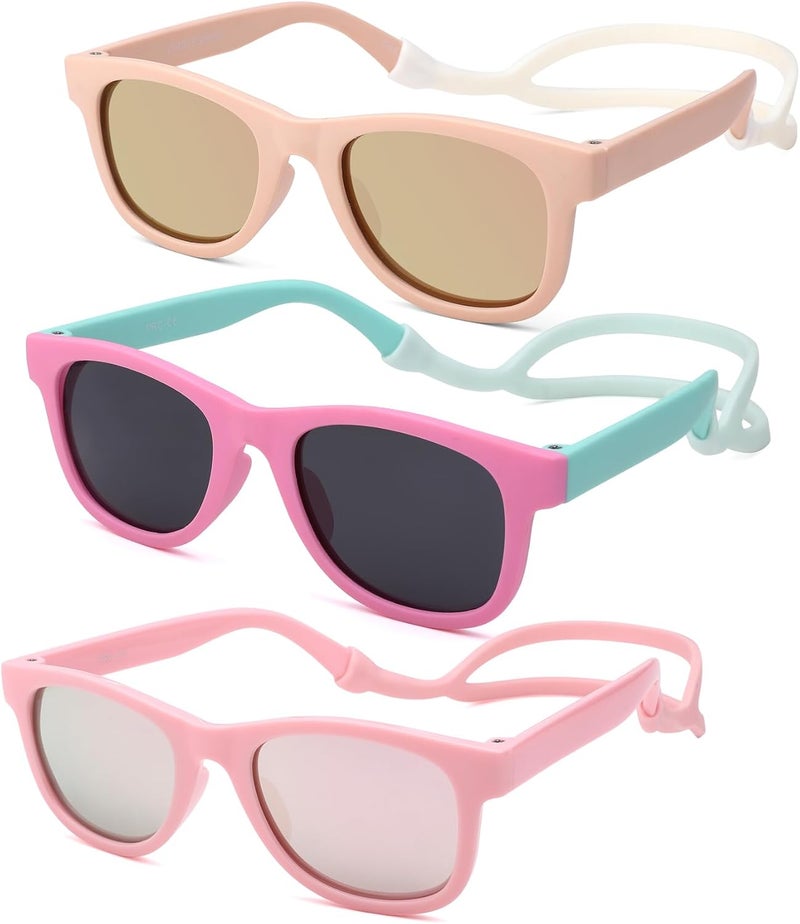 COASION Bendable Flexible Polarized Newborn Baby Sunglasses with Silicon Strap for Infant Boys Girls Age 0-12 Months CA9042 - Image 1
